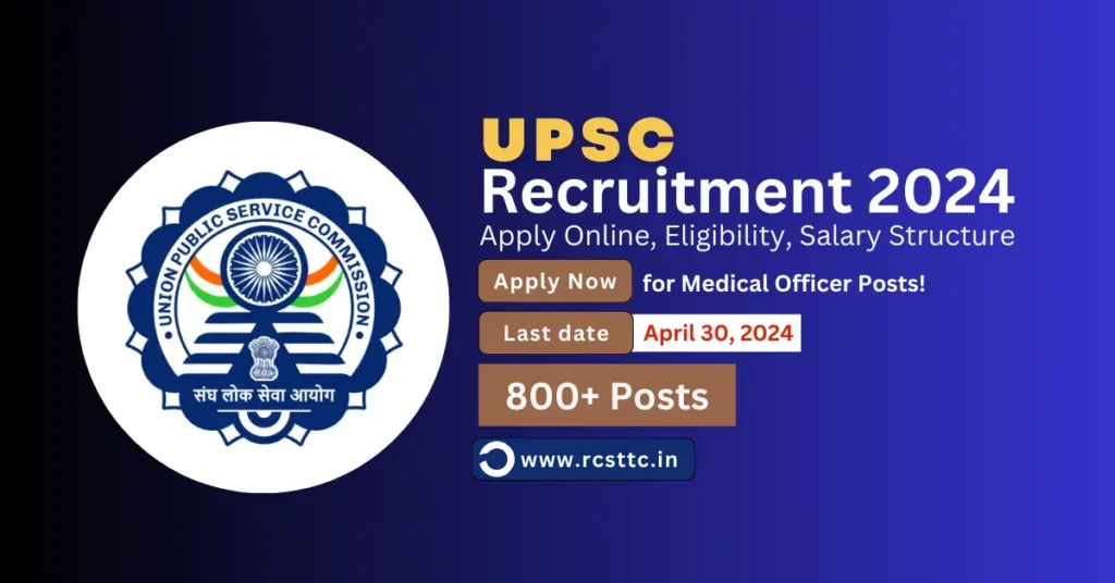 UPSC Recruitment 2024 Apply Online, Eligibility Criteria, Salary Structure