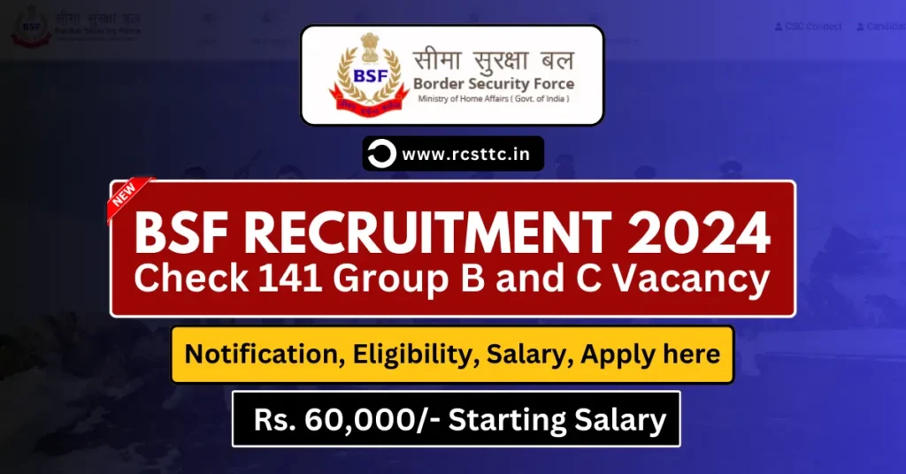 BSF Recruitment 2024 Apply Online for Group B and C Vacancies