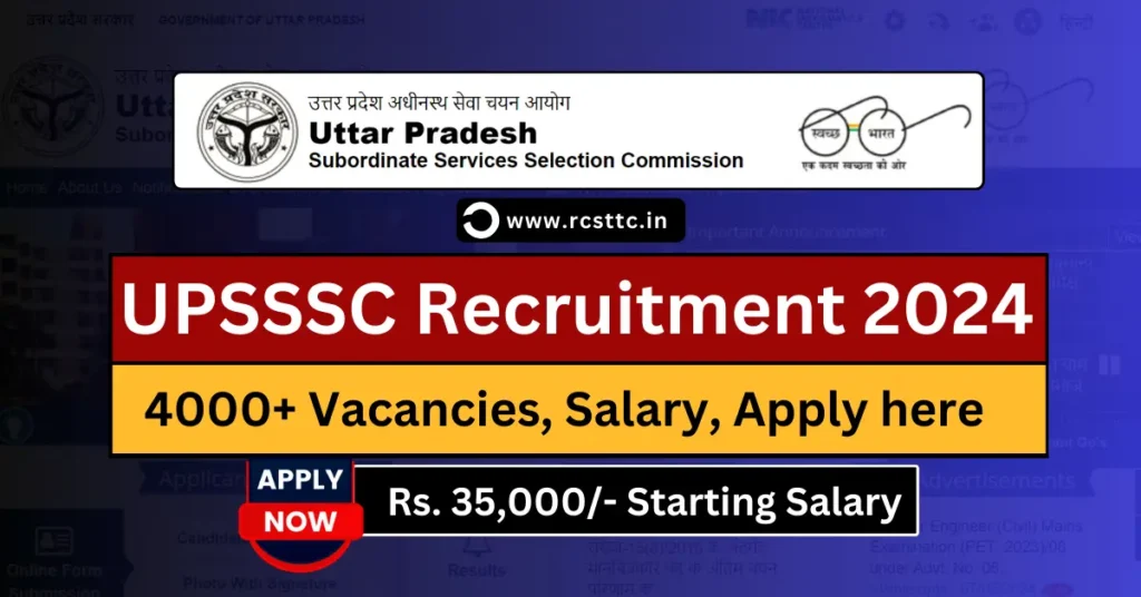 UPSSSC JE Recruitment 2024 Apply Online, Notification, Eligibility, Salary Structure